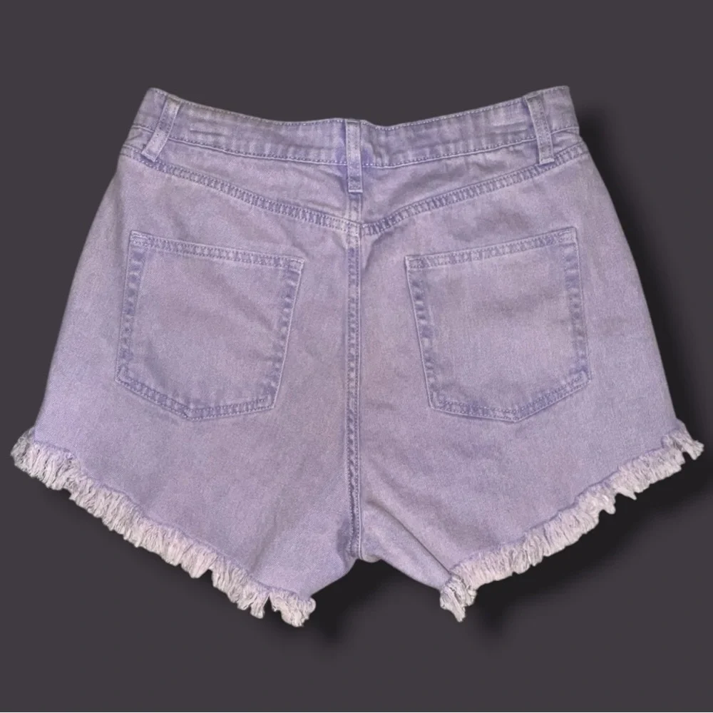 Wild Fable (Target) Shorts Lilac Highest Rise Distressed Frayed Denim Size 10 - Picture 8 of 16
